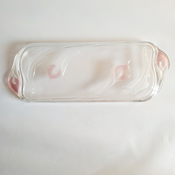 Vintage Mikasa Soft Pink Calla Lily Canapé Dish 16.5" - Picture 10 of 14